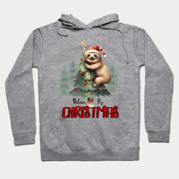 Merry Slothmas Hoodie by MZeeDesigns